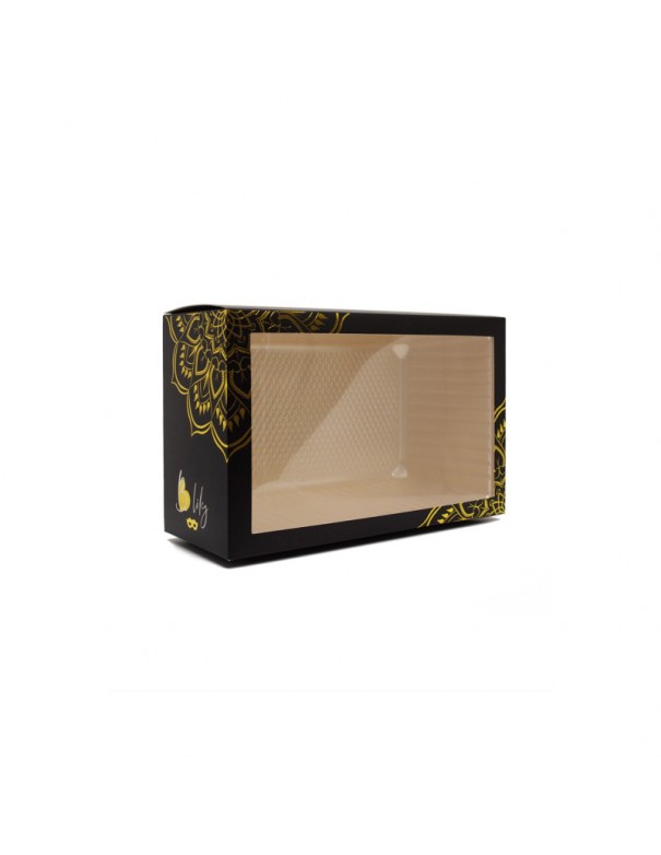 Masque vénitien Ornella rigide noir avec strass  