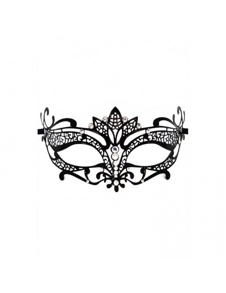 Masque vénitien Asia rigide noir avec strass 