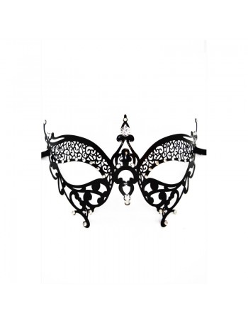 Masque vénitien Alida rigide noir avec strass   2