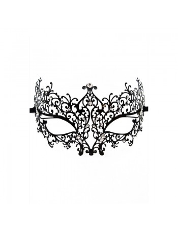 Masque vénitien Chiara rigide noir avec strass   2