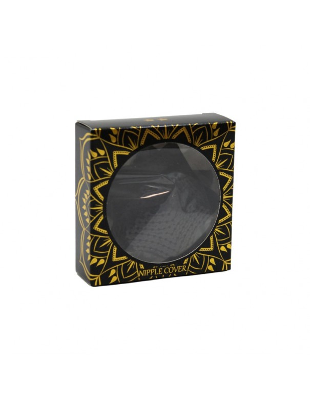 Paire de cache tétons adhésifs étoile pailletée sequin noir 