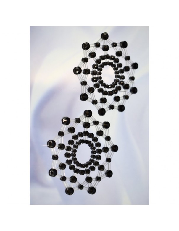 Paire de cache tétons adhésifs strass noir 