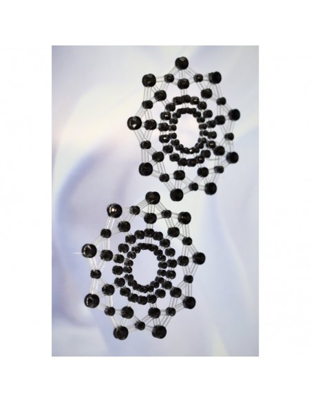 Paire de cache tétons adhésifs strass noir 