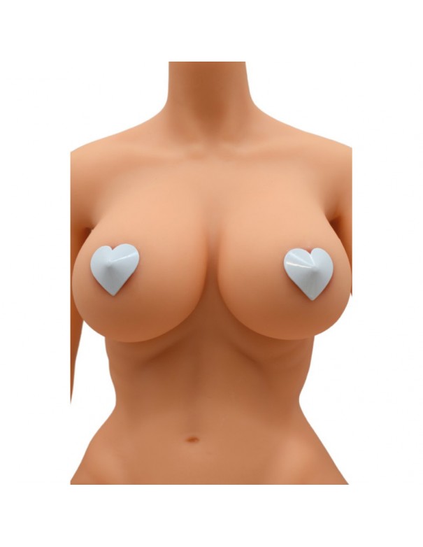 Nipple Métal blanc Cache tétons cœur 