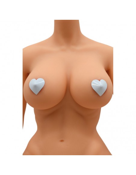 Nipple Métal blanc Cache tétons cœur 