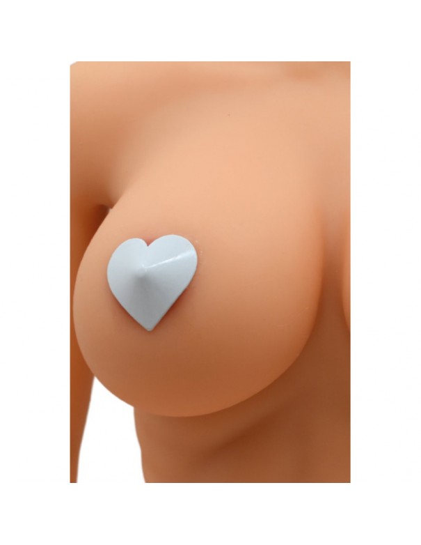 Nipple Métal blanc Cache tétons cœur 