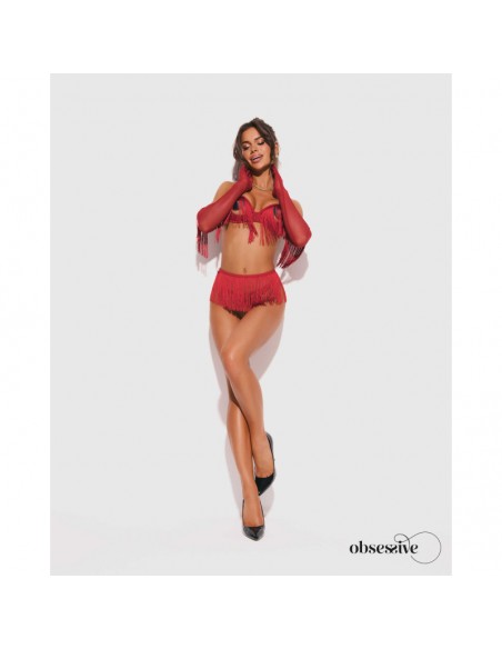 Rossay ensemble ouvert 4 pièces - Rouge