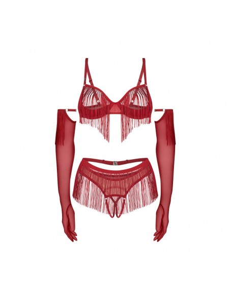 Rossay ensemble ouvert 4 pièces - Rouge