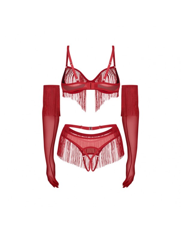Rossay ensemble ouvert 4 pièces - Rouge