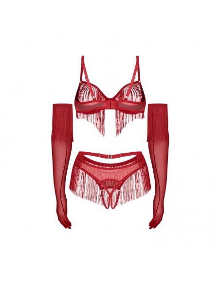 Rossay ensemble ouvert 4 pièces - Rouge