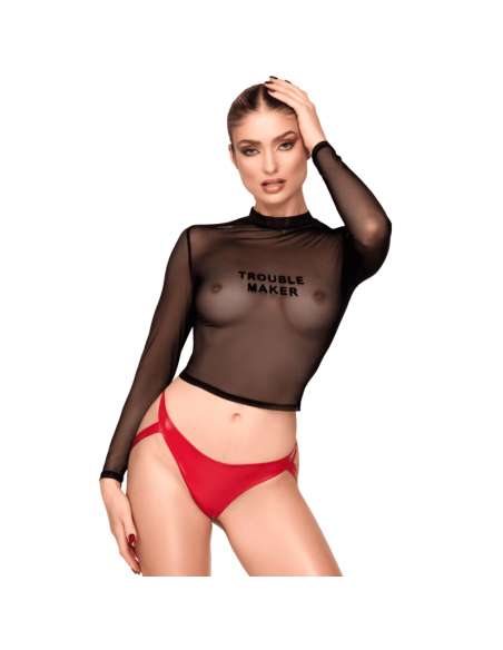 F389 Top transparent noir