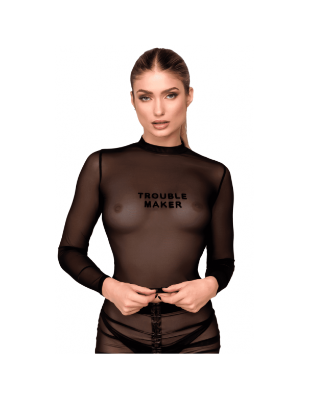 F389 Top transparent noir