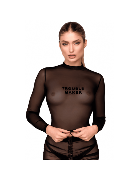 F389 Top transparent noir