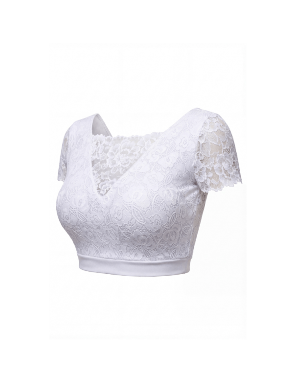 Top sexy court blanc bi matière réversible