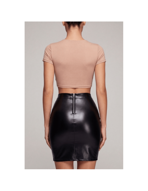 Jupe sexy longue noire wetlook Inaya