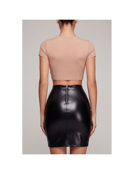 Jupe sexy longue noire wetlook Inaya