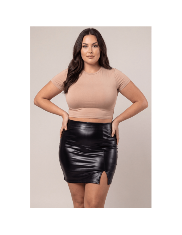 Jupe sexy longue noire wetlook Inaya