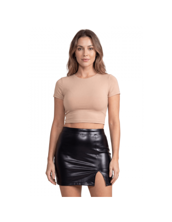 Jupe sexy courte noire wetlook Alessia