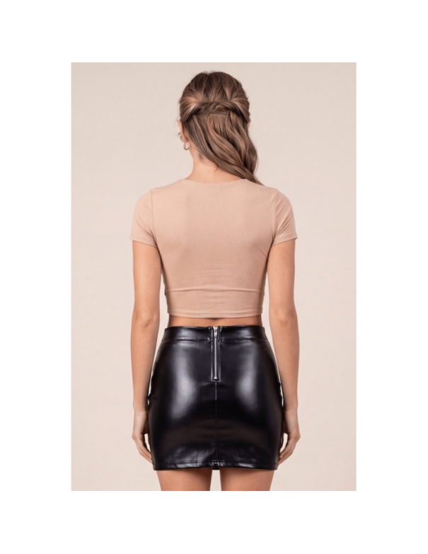 Jupe sexy courte noire wetlook Alessia