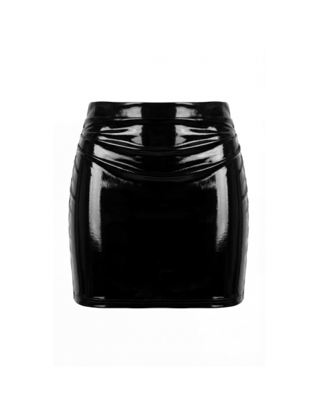 Jupe noire en simili cuir avec zip Lara