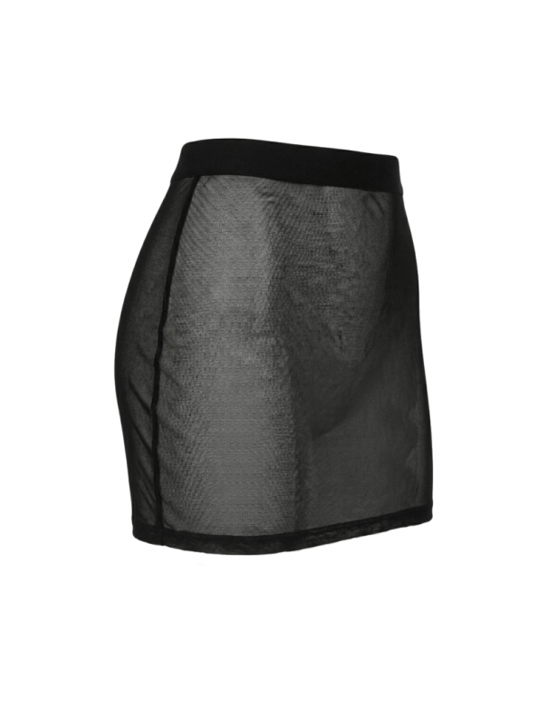 Jupe noire en résille transparente Maya