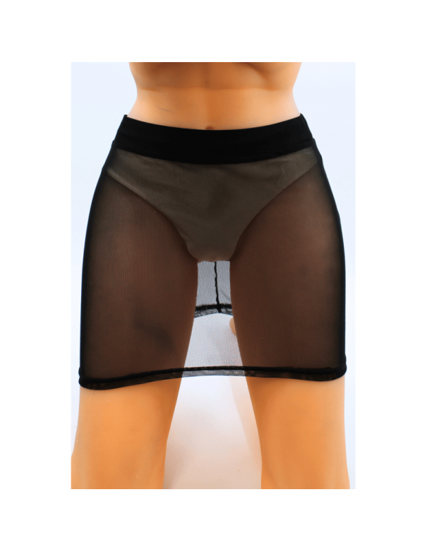 Jupe noire en résille transparente Maya