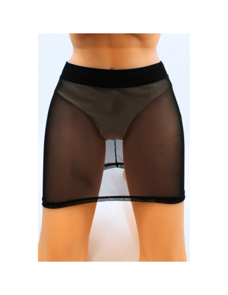 Jupe noire en résille transparente Maya