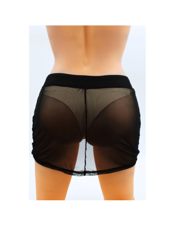 Jupe noire en résille transparente Maya