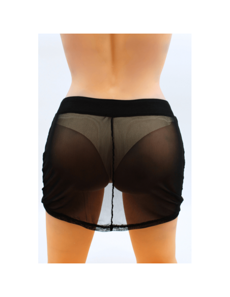 Jupe noire en résille transparente Maya