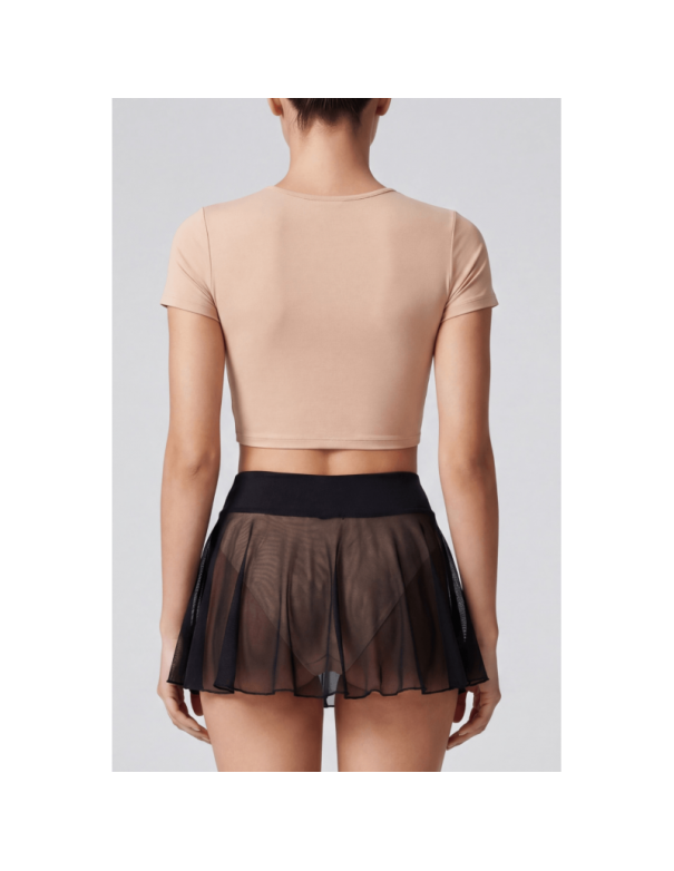 Mini jupe noire en résille transparente Stella