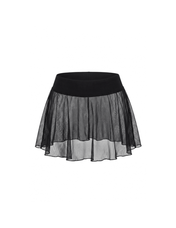 Mini jupe noire en résille transparente Stella