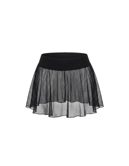Mini jupe noire en résille transparente Stella