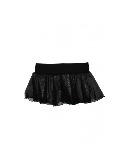 Mini jupe noire en résille transparente Stella