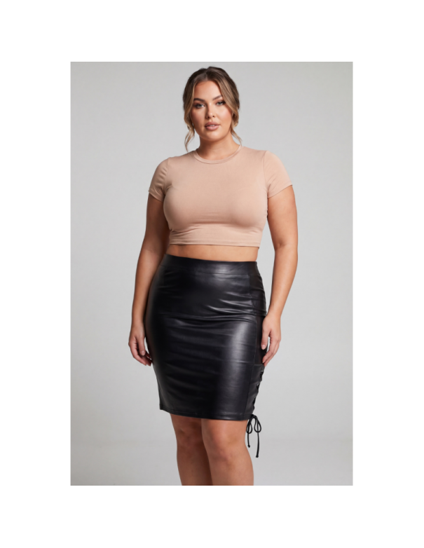 Jupe longue simili cuir noir Paloma