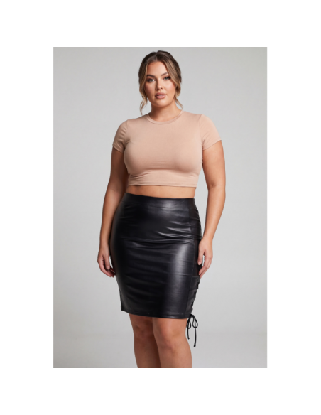 Jupe longue simili cuir noir Paloma