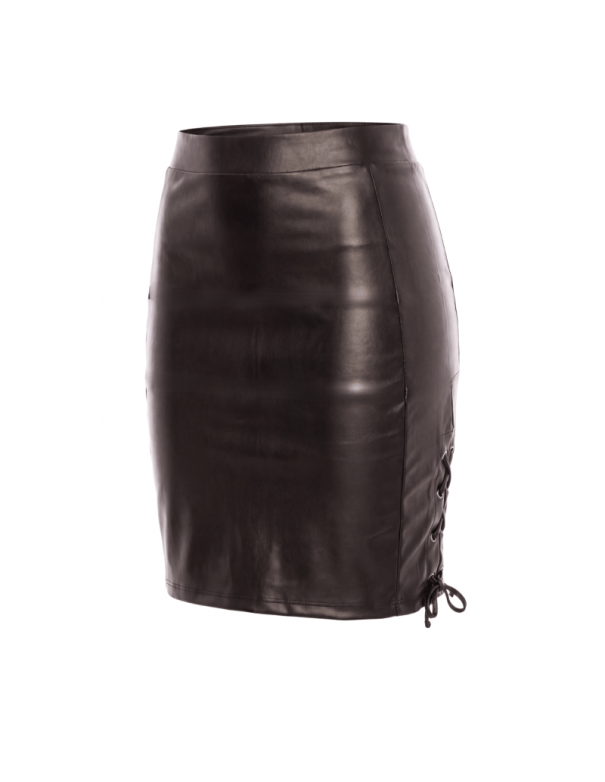 Jupe longue simili cuir noir Paloma