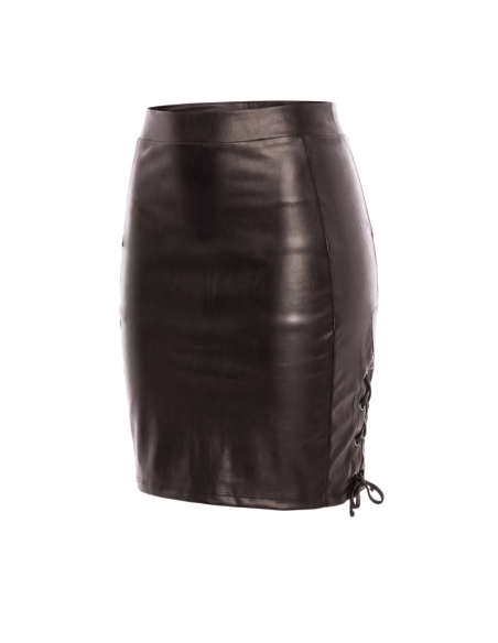 Jupe longue simili cuir noir Paloma