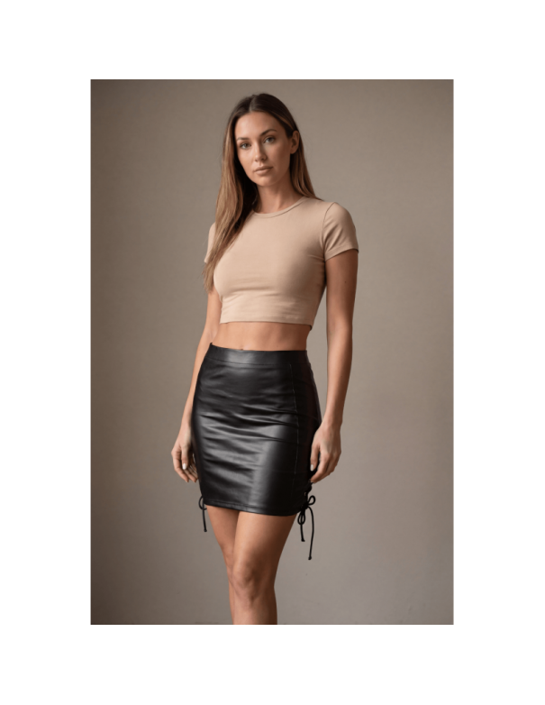 Jupe longue simili cuir noir Paloma