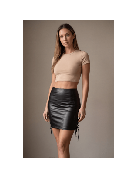 Jupe longue simili cuir noir Paloma