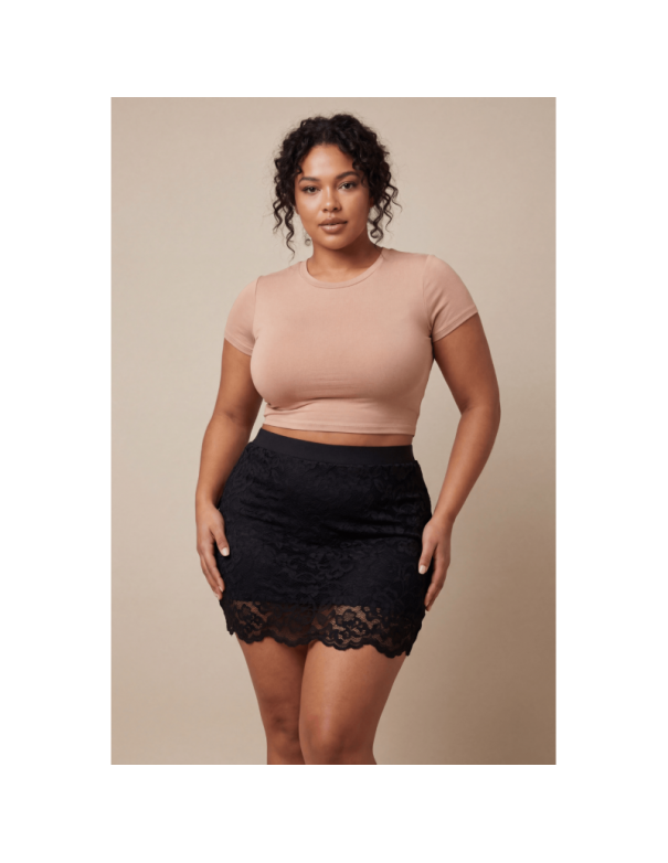 Jupe courte noire Camélia