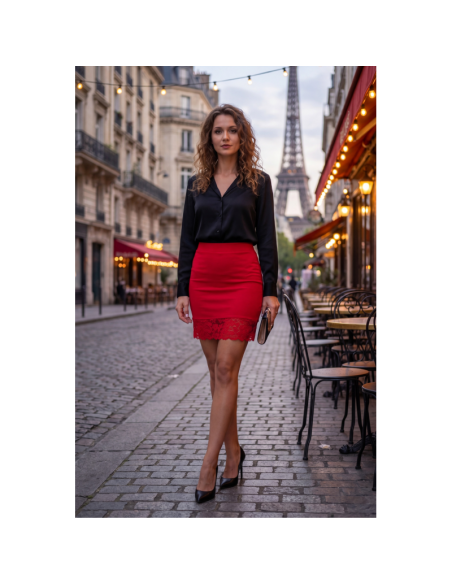 Jupe courte rouge Marina