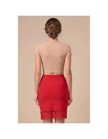 Jupe longue rouge Maria