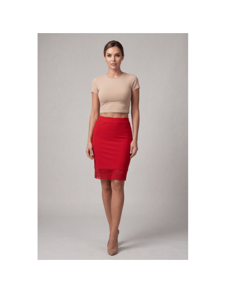 Jupe longue rouge Maria