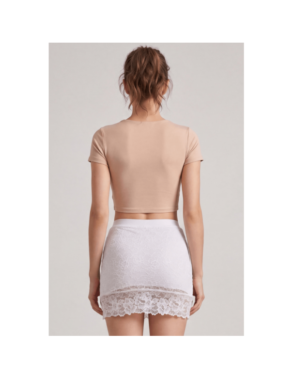 Jupe courte blanche Camélia