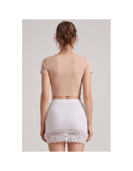 Jupe courte blanche Camélia