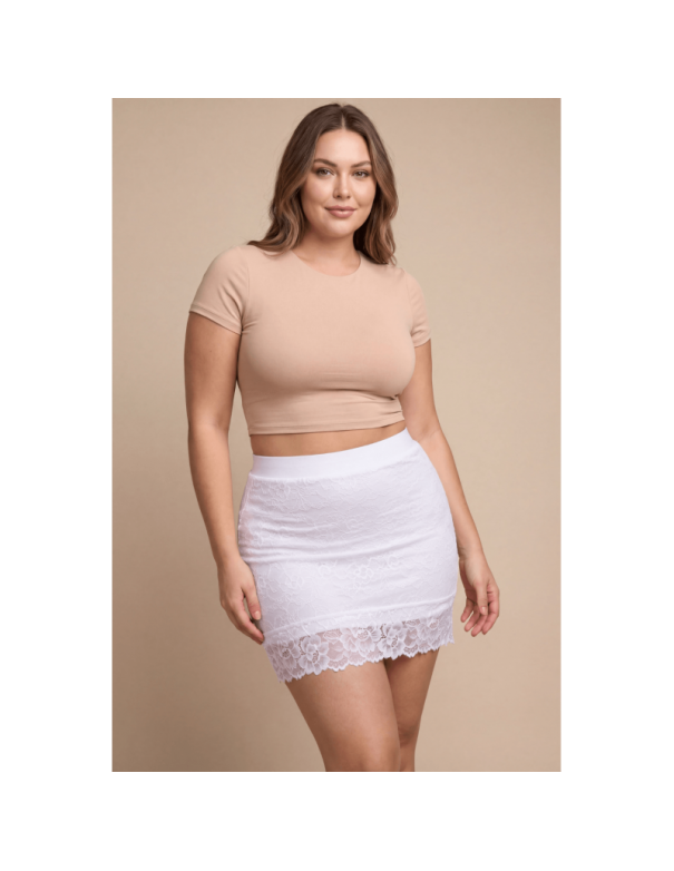 Jupe courte blanche Camélia