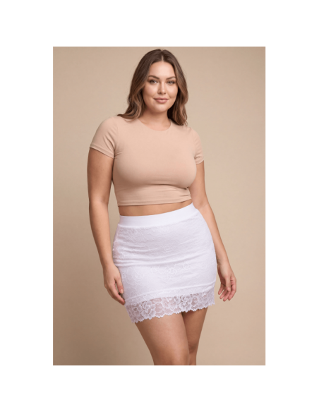 Jupe courte blanche Camélia