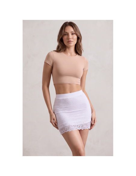 Jupe courte blanche Camélia
