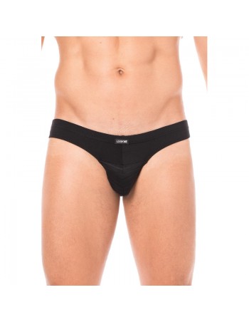 Slip noir rayé opaque et transparent