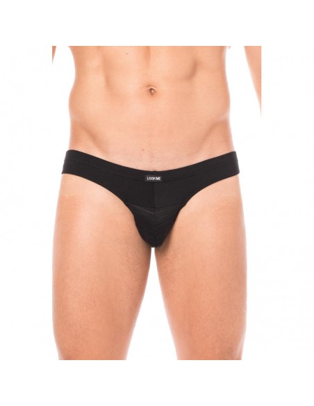 Slip noir rayé opaque et transparent